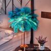 Lámpara de mesa con luz LED de plumas transfronterizas, luz de noche para dormitorio, lámpara de noche con forma de corazón para niña, luces decorativas de colores para bodas, se pueden fijar