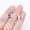 17x 15mm 0,65g prata antiga feito à mão DIY acessórios de joias mão segurando estrelas anjo pingente