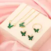 Collar de Gota de Mariposa Blanca con Esmalte, Exquisito, Sencillo y Versátil, Moda de Nicho, Cadena de Clavícula de Alta Gama, Set de Collares Elegantes