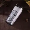 Taza de Viaje con Estatua de Buda de 420 ml con Exterior de Plástico e Interior de Acero Inoxidable 304, Taza de Café para Coche Resistente al Calor y Aislada