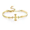 Pulseira de Aço Titânio Trevo de Cinco Folhas de Luxo Leve para Meninas, Novo Estilo de Luxo Design de Nicho da Sorte Pulseira Exquisita Dupla Face