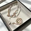Collar de Perlas y Conchas Estilo Vacaciones en la Playa para Mujeres, Colgante de Borla de Doble Capa, Cadena para Clavícula, Diseño de Nicho, Elegante Cadena para el Cuello