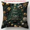 Funda de Cojín Decorativo Papá Noel Muñeco de Nieve Reno Impresa por un Lado para Navidad Invierno Sala de Estar Sofá Dormitorio