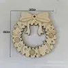 Adorno de Oso de Madera Navideño sin Terminar Manualidad DIY Regalo para Decoración de Fiesta Navideña en Casa