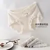 Bragas de Algodón de Fibra Larga de Xinjiang con Ribete de Encaje, Sin Costuras, de Cintura Media, Cómodas, Transpirables, Levanta Glúteos, con Lazo, para Mujer