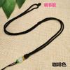 Collar de Cuerda Simple de Jade Oro Colgante de Cuentas de Jade Ba Shan Cuerda Colgante de Jade para Hombres y Mujeres Tejido a Mano Ajustable