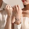 Cuerda de mano para pareja de patos mandarines anfibios diseño de nicho esmalte gota de color geometría pulsera de plata de ley joyería del Día de San Valentín