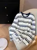 Camiseta de Manga Larga Rayada Yinhe para Mujer 2026 Nueva Primavera Verano Ropa Exterior Cárdigan de Punto Holgado Top de Lyocell Tencel