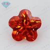 Huagang Gema Naranja Pentagonal Flor de Ciruelo Anillo Zircón Sintético Naranja CZ Gema Joyería Piedra en Bruto