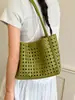 Bolsa de Playa Calada de Verano 2026 Bolso Tejido Bolso Cesta de Nicho de Verano Bolso de Mano para Vacaciones en la Costa Bolso de Hombro
