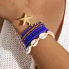Pulsera de Cuentas Multicolor Estilo Vacaciones de Playa Bohemio Transfronterizo Pulsera con Colgante de Resina de Estrella de Mar Estilo Océano de Verano