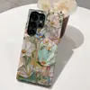 Funda Protectora Creativa de Vidrio con Flor para Teléfono Móvil Samsung S22Ultra Galaxy S26Plus Dos en Uno con Película Protectora