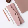 Estuche de Cuero Fresco y Sencillo Estilo Coreano, Porta Plumas de PU Mini Color Sólido Estilo Sobre, Bolsa de Almacenamiento de Papelería para Estudiantes