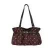Bolso de gamuza para mujer, nueva colección de otoño 2026, diseño de lunares, estilo retro, adecuado para ir al trabajo, gran capacidad, bolso de hombro