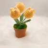 Flores Artificiais de Lã Tricotadas à Mão Cruzadas Produto Acabado Tulipa Planta em Vaso Decoração de Mesa Ornamentos Presente