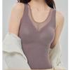 Nova roupa íntima feminina com forro de lã hidratante, espessada, outono e inverno, gola em V, top térmico com almofada no peito, colete térmico para mulheres