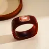 Pulseira Geométrica de Resina Estilo Dopamina Europeia e Americana com Strass, Pulseira de Nicho High-End Transfronteiriça, Joia de Personalidade Exagerada para Mulheres