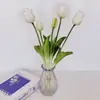 Tulipán Realista de Goma Blanda Transfronterizo Decoración del Hogar Boda Sala de Estar Adornos Ramo Flores Artificiales Arreglo Floral