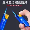 Venta al por mayor de fábrica G003 encendedor de metal carcasa de hierro metal llama azul a prueba de viento máquina recta encendedor de publicidad para negocios