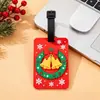 Etiquetas de Equipaje de Dibujos Animados Navideños Transfronterizos de PVC Personalizadas Árbol de Navidad Muñeco de Nieve Hombre de Jengibre Colgantes para Equipaje