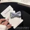 Novo Presilha de Cabelo Princesa Xadrez Estilo College Coreano, Grampo Elegante Xadrez Bico de Pato para a Parte de Trás da Cabeça, Acessório de Cabelo Feminino