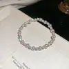 Pulsera Barroca Exquisita de Flor de Zircón y Perla Redonda, Pulsera de Lujo Ligero y Gama Alta, Joyería de Mano Dulce Retro Francesa