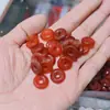 Colgante Pequeño Redondo de Ágata Natural Roja, Negra y Blanca, Accesorio Estilo Vintage, Componente para Pulsera, Materiales para Manualidades al por Mayor