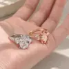 Anel Oval Estilo Luxo Moissanita Ovo de Pombo para Mulheres Super Brilhante Fashionable Anel de Temperamento Leve Luxo Acessório Versátil de Alta Qualidade