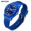 Reloj Sanda Impermeable de Cuarzo para Exámenes de Secundaria y Preparatoria durante el Ciclo Escolar, Carcasa Transparente, Reloj Estudiante Simple Luminoso