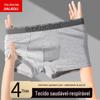 Roupa íntima masculina de cor sólida, solta, plus size, esportiva, modeladora, calça boxer masculina respirável, confortável, atacado