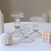 Portavelas de Cristal Vintage Estilo Francés de Lujo Ligero Romano Portavelas de Cristal para Aromaterapia Cena a la Luz de las Velas Boda Accesorios para Sesión de Fotos Portavelas