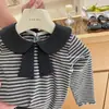 ¡Limón Salado SevenLittle Ouni! Conjunto de otoño para niña: Camiseta de manga larga con cuello de muñeca, bajo con volantes y pantalones de campana