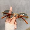 Patas con veta de madera marco ovalado gafas de sol para mujer gafas de sol estilo ins europeas y americanas gafas de sol para hombre