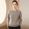 Suéter de Cachemira Grueso tipo Jersey para Mujer con Hombro Ranglán y Cuello Redondo Suéter Base de Lana Tejida