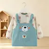 Bata para bebé para otoño e invierno, prenda exterior elegante para niños, babero reversible para comer, unisex, impermeable y resistente a las manchas, de manga larga, pana