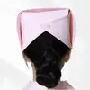 Gorro de Enfermera Gorro de Cola de Milano Blanco Rosa Azul Médico Aprendizaje Prácticas Jefa de Enfermeras Quirófano Barras Finas Gruesas