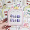 Unhas Usáveis Desenho Animado Infantil Estilo Ano Novo 2025 Manicure Curta para Meninas Doce Estilo Estudante Fofo Peças de Unhas Usáveis
