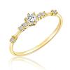 Deseo Venta Caliente Plata de Ley S925 Chapada en Oro de 14K, 7 Diamantes Pequeños, Extremadamente Delgado, Exquisito, Fresco, Estilo Japonés Estilo de Exportación