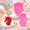Decoración de Pastel DIY Flores y Hojas de Unicornio Grandes y Pequeñas Accesorios de Decoración de Fondant Chocolate Resina Molde de Silicona