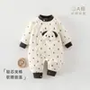 Mono de Algodón Fino para Bebé Otoño e Invierno, Mameluco Floral de Conejo Sin Costuras, Ropa para el Hogar, Atuendo para Salir del Bebé, Ropa Infantil al por Mayor