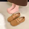 Sapatos femininos Birkenstock retrô, nova coleção de outono 2026, sapatos femininos de tira dupla, estilo Mary Jane plano, sapatos pequenos de couro, sapatos de dedo separado