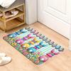 Alfombrilla de Piso Antideslizante de Franela para Baño Transfronteriza, Felpudo para Entrada de Baño, Alfombrilla de Piso Doméstica Impresa Absorbente de Agua, Felpudo