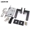 Cerradura de Puerta Silenciosa Interior Simple Personalizada Cerradura de Manija Dividida de Aleación de Aluminio Cerradura de Manija Magnética para Puerta de Madera de Dormitorio Negro Gris