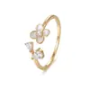 Suministro transfronterizo exclusivo de anillos abiertos de plata de ley S925 para mujer, con flores de esmalte y circonita de doble lágrima, disponibles para venta al por mayor
