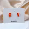 Pendientes de Semilla de Granada Roja Aguja de Plata, Pequeños y Únicos, Pendientes Geométricos Exquisitos, Pendientes de Diseño Versátil y Elegante Estilo Coreano