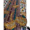 Tecido batik estilo africano vestido étnico colorido tecido com estampas lantejoulas tecido bordado tecido encerado