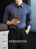 Estilo Elite de Negócios! Camisa Masculina de Manga Longa com Colarinho, Modal Austríaco Lenzing 60S, Não Amassa, Fácil de Cuidar