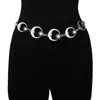 Cadena de cintura de girasol europea y americana Cadena corporal de metal para mujer Luna Creciente cadena cruzada elegante y ajustable cinturón de vestido decoración de cintura
