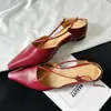 Sandalias Mary Jane de Plataforma Estilo Francés con Espalda Descubierta para Mujer Verano Impresionantes Elegantes Punta Fina Estilo Coreano
