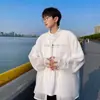 Fabricante Directo Traje Tang Estilo Chino Camisa de Manga Larga Chaqueta Fresca para Hombre Ropa de Alta Gama Cuello con Botones Estilo Chino